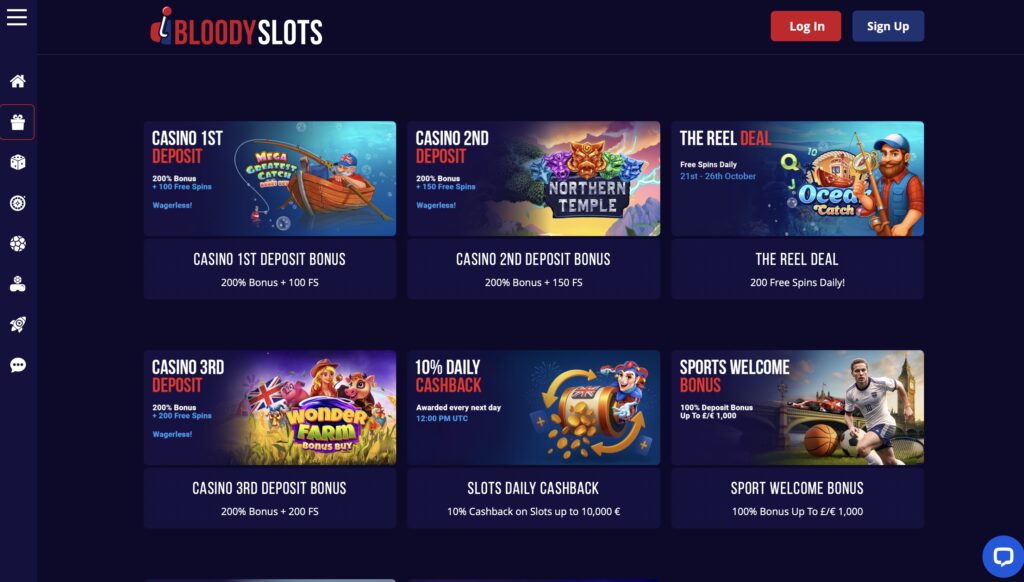 Blood Slots casino promotions page