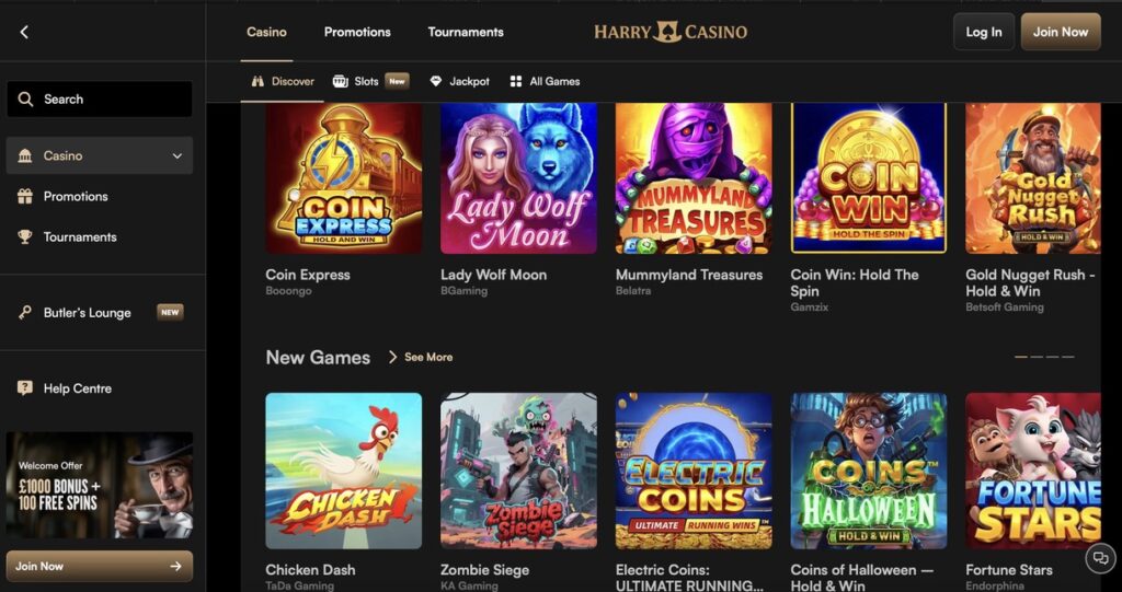 Harry casino games library 