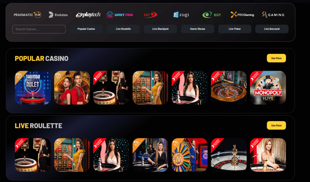 live dealer casino games at credit card casinos
