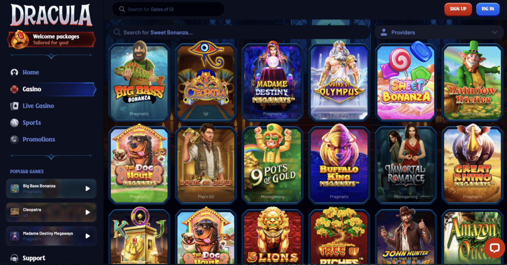 Dracula Casino Casino Games