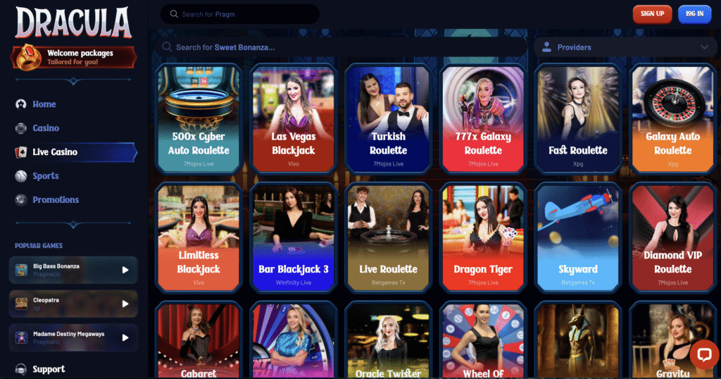 Dracula Casino Live Casino.